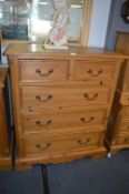 Pine Two over Three Bedroom Chest with Column Deta