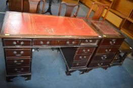 Mahogany Effect Desk and Matching Chest with Toole
