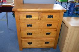 Solid Oak Two over Three Chest