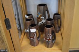 Retro Jug Set with Horse Design