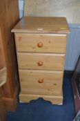 Three Drawer Pine Effect Chest of Drawers