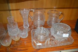 Glass Jugs, Vases, Flower Bowls, etc.