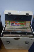 Record Case Containing 12" LPs and Singles