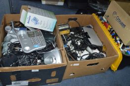 Two Boxes of Telephones, Cables, etc.