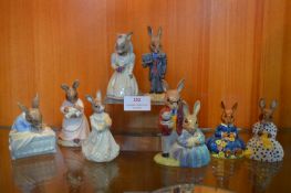 Eight Royal Doulton Bunnykins Figures - Bride & Groom, Mother & Father, etc.