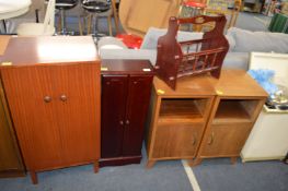 Two Retro Bedside Cabinets, CD Unit, Storage Unit