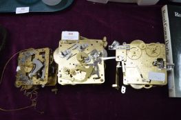 Three Vintage Mechanical Clock Movements