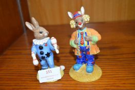 Two Royal Doulton Bunnykins Figurines - Clarence the Clown and a Juggler