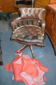 Chesterfield Captains Chair with Spare Leather for