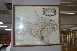 Framed Map of North Yorkshire by Robert Morgan