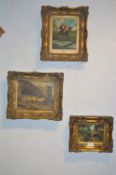 Three Small Gilt Framed Pictures