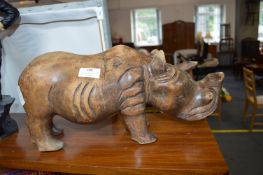 Wooden Figure of a Rhinoceros