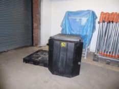 * 10 x Industrial IBC type heavy duty black plastic containers. Have been used to store granulated