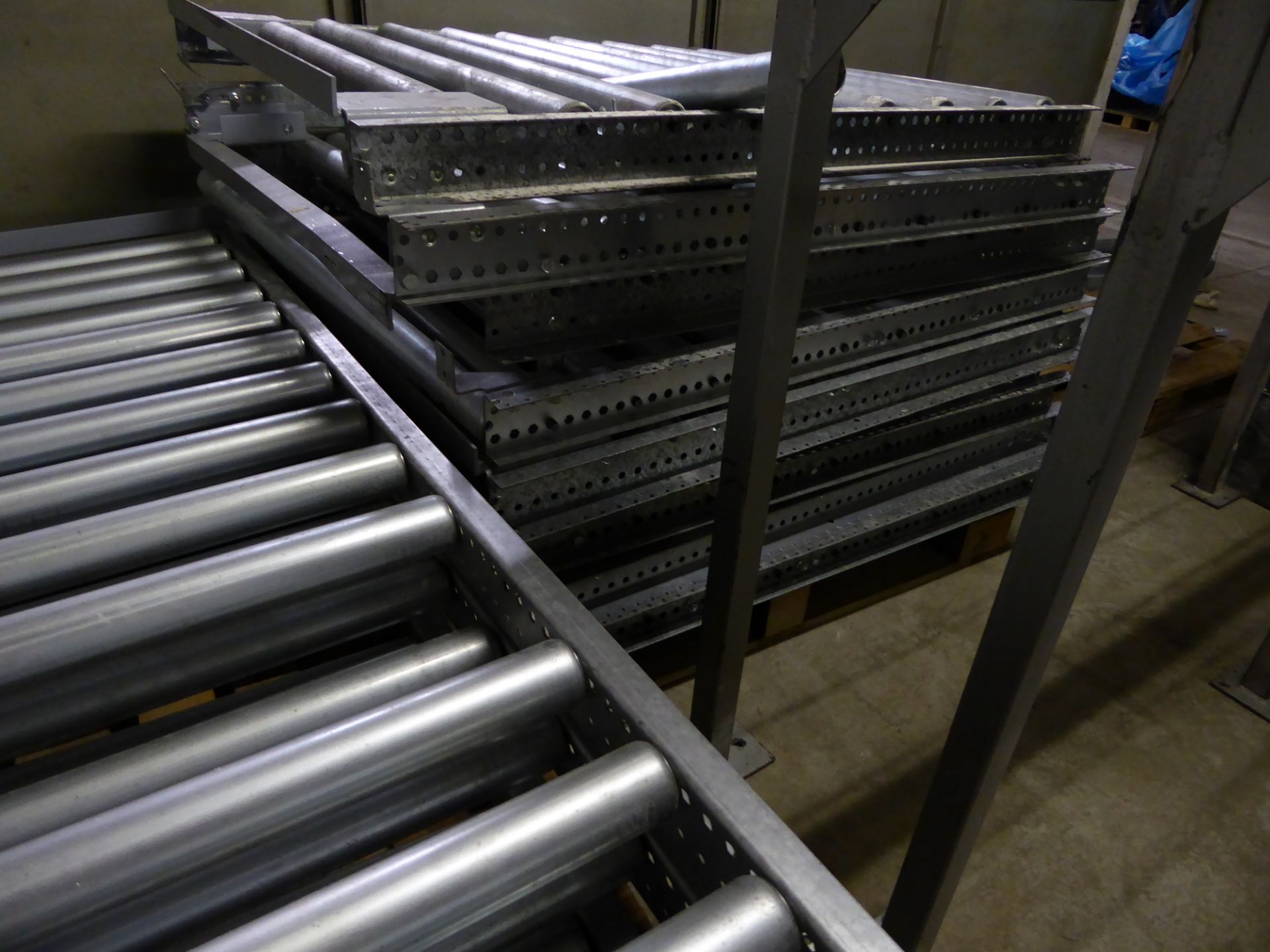 * Roller conveyor sections - rollers 1250w. 1 x section @ 3.9m long, 1 x section @ 1m long = 4.9m - Image 6 of 8