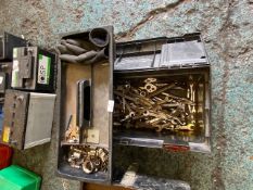 Plastic Toolbox Containing Various Tools