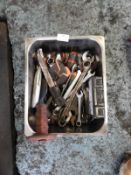 Stainless Steel Tray Containing Assorted Spanners,