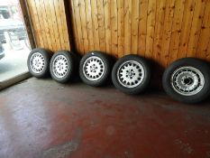 Set of BMW Five Stud Alloy Wheels with 205/60x15" Tyres