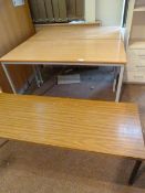 *Wooden Effect Coffee Table and Two School Desks