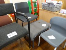 *Three Assorted Grey Chairs and an Upholstered Footstool (AF)