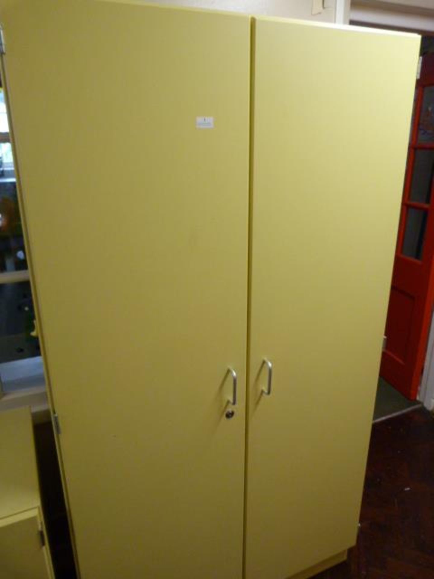 *Yellow Painted Storage Cupboard ~187x99x37cm