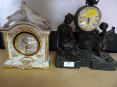 Two Antique Style Mantel Clocks