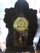 Antique Style Mantel Clock with Carved Frame