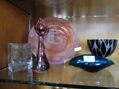 Five Pieces of Decorative Glassware