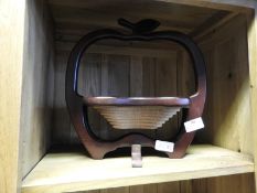 Wooden Apple Shaped Collapsible Fruit Basket