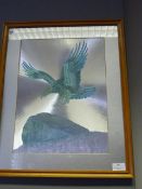 Pine Framed Glazed Picture of an Eagle