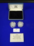 1992 Silver Silver Proof 10p Two Coin Set