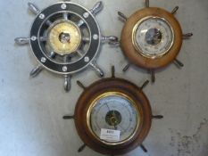 Three Ships Wheel Barometers