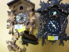 Two Reproduction Cuckoo Clocks
