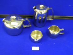 Old Hall Stainless Steel Teapots, Milk Jug and Sugar Bowl
