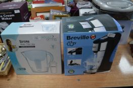 Breville One Cup Water Dispenser and a Sirona Water Filter Jug