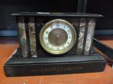 Antique Slate & Marble Mantel Clock