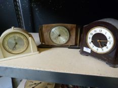 One Onyx and Two Bakelite Mantel Clocks