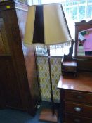 Vintage Teak & Brass Standard Lamp with Shade