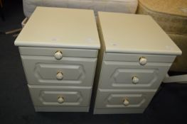 Pair of Cream Two Drawer Bedside Cabinets