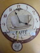 Novelty Café Wall Clock