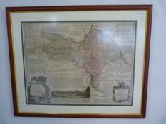 Framed Reproduction Map of North Riding of Yorkshi