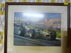 Framed Formula 1 Print by Michael Turner dated '67