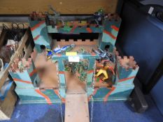 Homemade Wooden Fort with Toy Soldiers