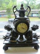 Antique Style Battery Operated Metal Effect Mantel Clock