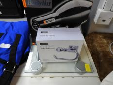 Babyliss Hairdryer, Bathroom Scales, and a Toilet