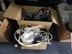 Box of Extension Leads and Wires, and a Box of Hou