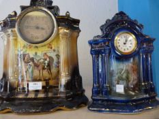 Two Glazed Decorative Mantel Clocks