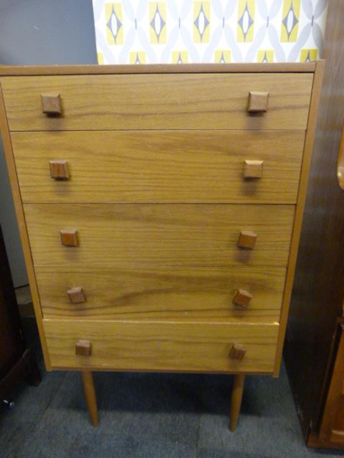 Chest of Five Drawer on Tapered Legs