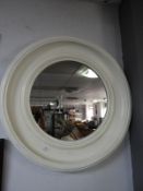 Large Circular Cream Mirror
