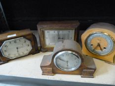 Four Small Vintage Mantel Clocks
