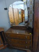 Oak Mirrored Back Dressing Table